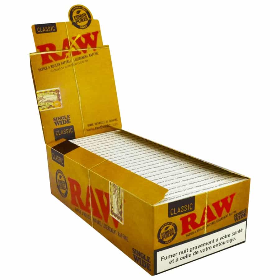 RAW Lot de 5 Paquets de Papier Classique King Size avec [4 Broches