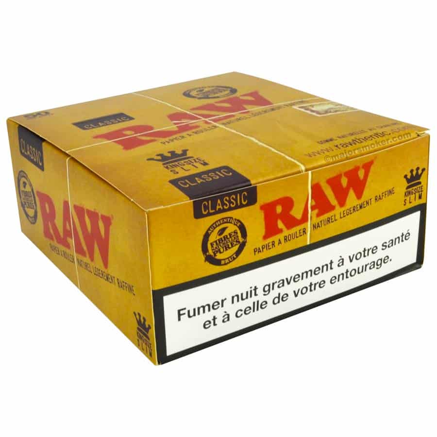 RAW, Feuille à Rouler slim + Tips pre-rolled En Carton RAW Classic
