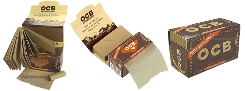 Other & unclassified - Papier à cigarettes OCB premium (Gomme arabique  naturelle, Papier fin et transparent, Filigrané) (vert)