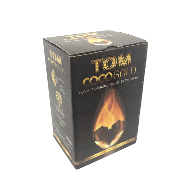 Charbon naturel Tom Cococha Gold I Boite de 9 cubes de charbon chicha