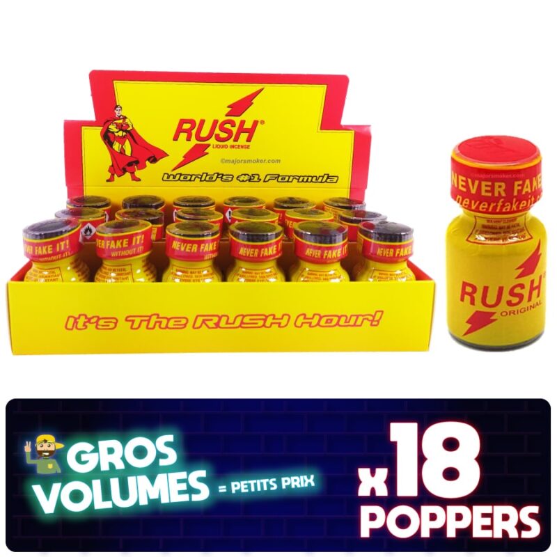 Poppers Rush, Poppers Rush Original, display poppers Rush, boite de poppers, Poppers Rush pas cher, poppers stimulant, aphrodisiaque, Poppers petit prix