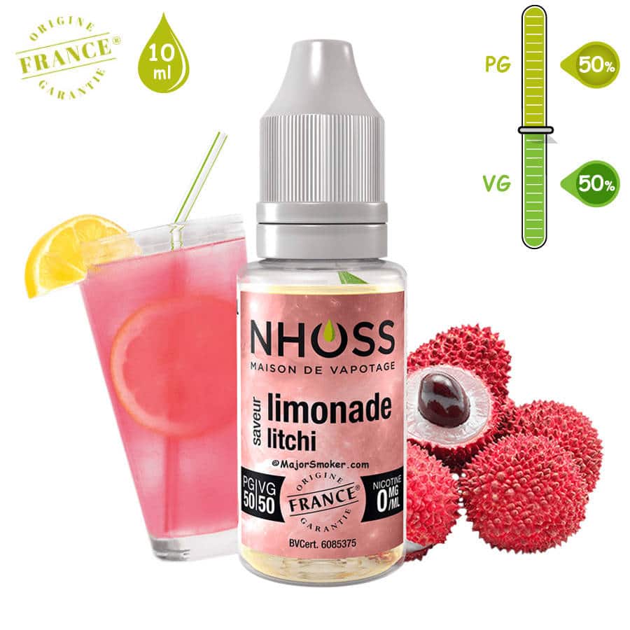 E-liquide NHOSS, Nhoss limonade litchi, E-liquide, e liquide, e- liquide litchi limonade, e liquide saveur limonade litchi, e-liquide pas cher, eliquide, eliquid France, e-liquide France, e liquide français, e liquide français pas cher, PG 65% / VG 35%, PG 50% / VG 50%