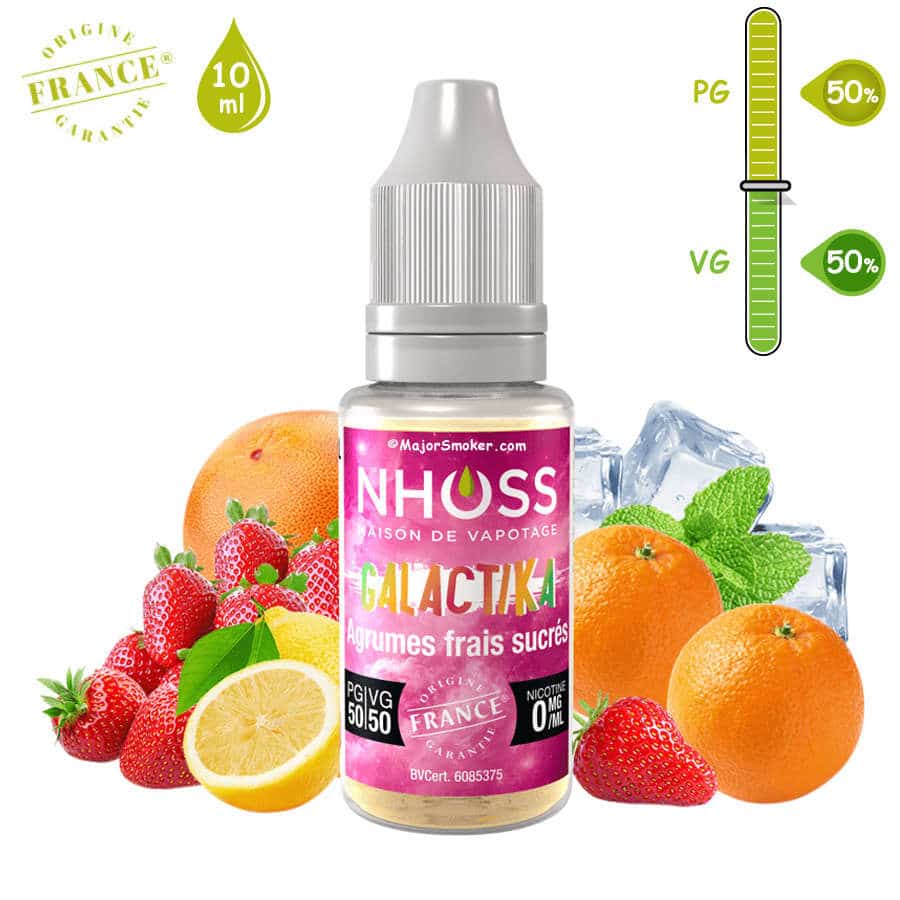 E-liquide NHOSS, Nhoss Galactika glacé, E-liquide, e liquide, e-liquide fruit frais Galactika glacé, e liquide saveur mélange agrumes et la fraicheur de la menthe, e-liquide pas cher, eliquide, eliquid France, e-liquide France, e liquide français, e liquide français pas cher, PG 65% / VG 35%, PG 50% / VG 50%