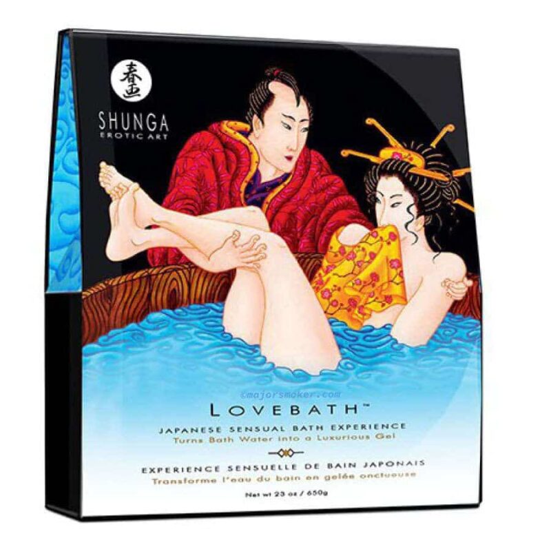 Bain-Japonnais-LoveBath-SHUNGA-Océan-Tentations-MajorSmoker.com shunga, sel de bain, sel de bain maison, lovebath, lovebath ocean, love bath, gel de bain, gelée de bain, bain japonais, cristaux de bain, kit sel de bain