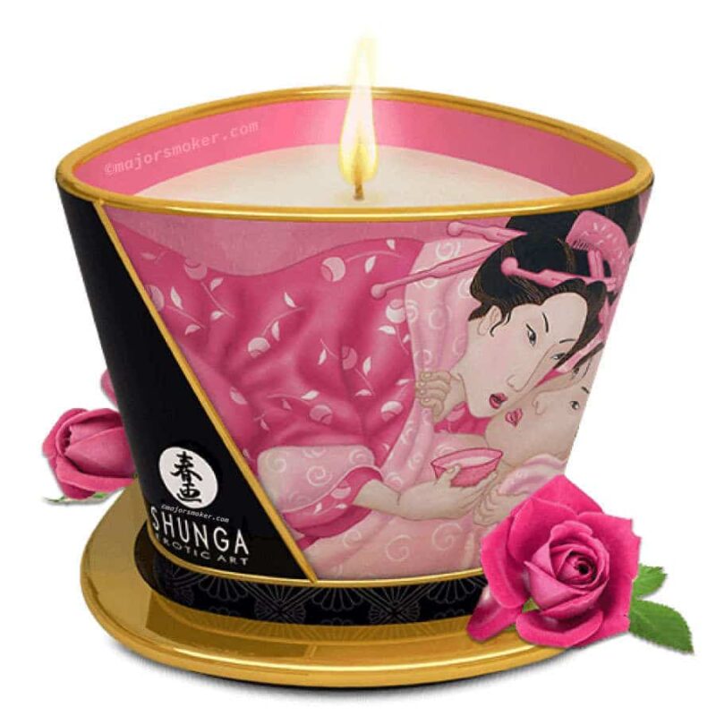 Bougie-Chandelle-Huile-Massage-SHUNGA-Pétale-Rose-pas-cher-MajorSmoker.com bougies de massage canderella, bougie de massage à petit prix, , bougie massage pas cher, massage a la bougie, bougie huile de massage, massage bougie, bougie de massage bio ,bougie aphrodisiaque, shunga, huile de massage shunga, shunga erotic art, massage shunga