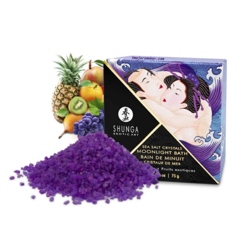 Cristaux-Bain-de-Minuit-SHUNGA-Fruits-exotiques-MajorSmoker.com shunga, sel de bain, sel de bain fruit exotique shunga, sel de bain moussant, sel de bain maison, cristaux de bain