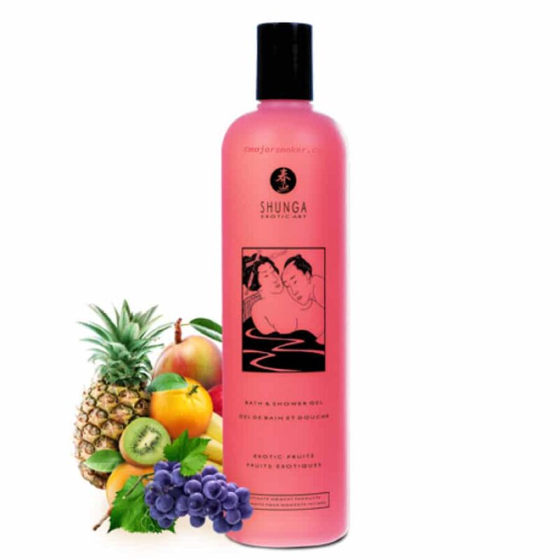 SHUNGA-Gel-de-Bain-Moussant-Fruits-exotiques-MajorSmoker.com shunga, gel moussant, gel bain moussant shunga fruits exotiques, gel bain moussant, gel bain comestible, gel douche, bain moussant