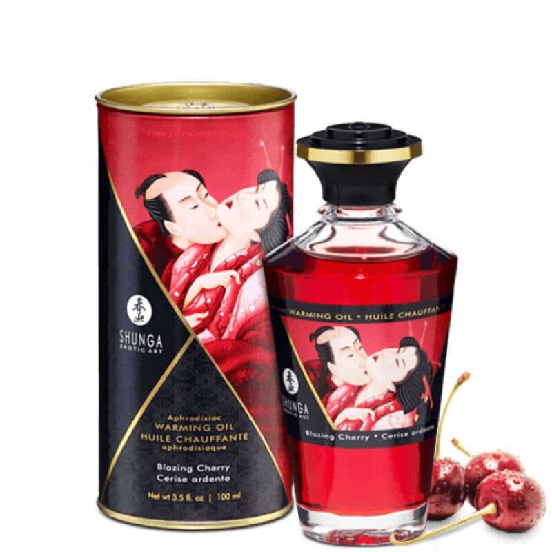 huille massage cerise shunga, huile massage comestible, huile massage chauffant, huile massage pas cher, massage chauffant, huile de massage, huile massage aphrodisiaque, shunga, huile de massage shunga