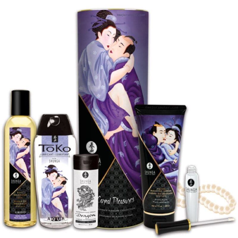 Coffret-Crème-de-Massage-Plaisirs-Charnels-SHUNGA-MajorSmoker.com coffret massage, massage coquin, plaisir charnel, massage érotique, massage porno, massage couple, plaisir couple, coffret massage shunga