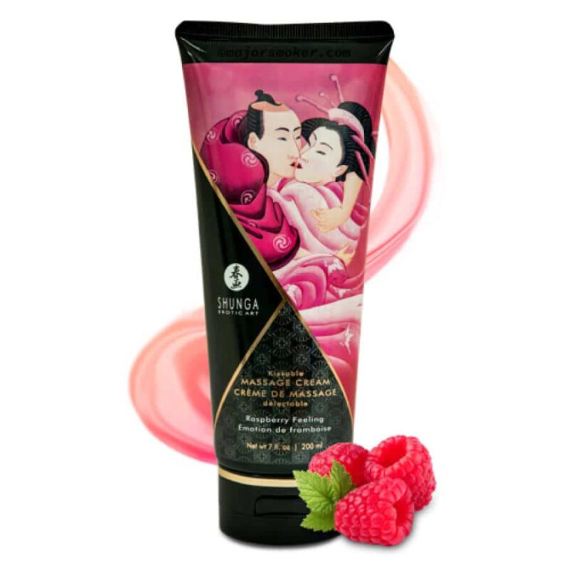 creme de massage, creme massage comestible framboise, crème massage shunga, massage, creme massage pas cher, huile de massage, shunga, crème massage comestible shunga