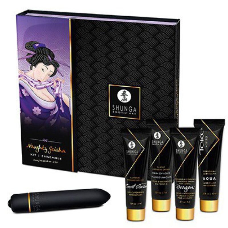 SHUNGA-Coffret-Ensemble--Geisha-Coquine-MajorSmoker.com massage couple, coffret cadeau massage, massage coquin, massage érotique, massage porno, geisha, shunga, shunga massage