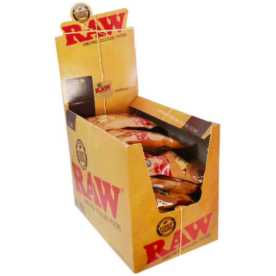 Boite de feuilles RAW SLIM +Filtres Préroulés par 24 - Feuilles