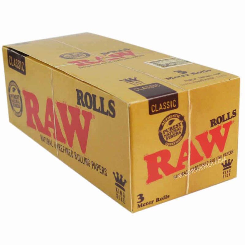 raw rolls, rolls slim, feuille a rouler, rouleau de papier à cigarette, boite de rolls, papier à rouler raw, papier hyper fin, bureau de tabac en ligne, feuille en rouleau king size, rolls king size