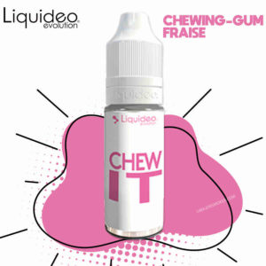 liquideo chew it, chew it e liquide, e liquide chewing gum fraise, liquide goût fraise, meilleur e liquide fraise, e-liquide pas cher, e-liquide liquideo pas cher, liquideo evolution, e-liquide liquideo chew it, e-liquide gourmand