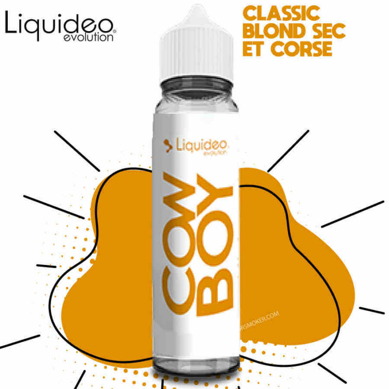 e-liquide cow boy liquideo, e-liquide tabac blond, liquide classic blond, e-liquide pas cher, flacon de e-liquide 50ml, cow boy liquideo, e-liquide tabac classic blond, arôme e-liquide tabac blond, liquide goût tabac blond, recharge e liquide tabac