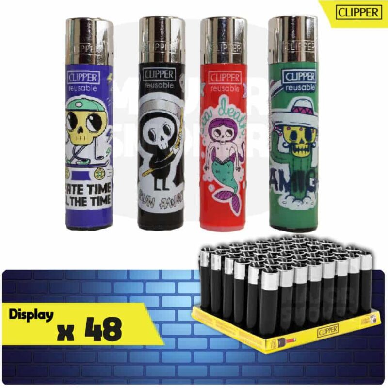 Briquet à pierre rechargeable, lot briquet clipper grand, briquet clipper pas cher skull, briquet clipper grand, clipper skull, clipper tete mort