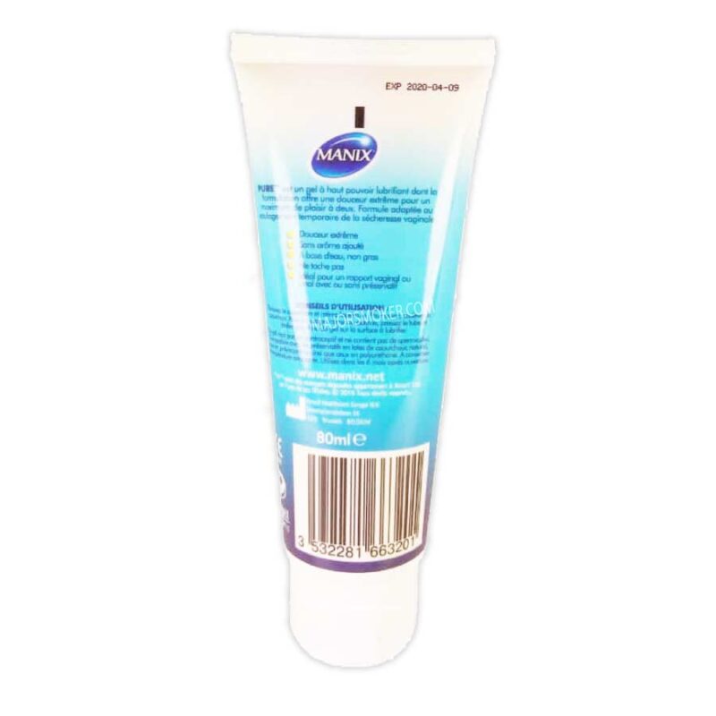 Gel lubrifiant pas cher, Lubrifiant gel prix, Gel lubrifiant manix pure, Lubrifiant manix, Manix gel Pure 80ml