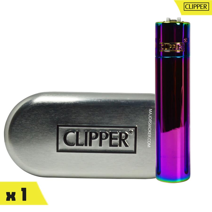 Briquet Clipper métal rose - L'as du CBD