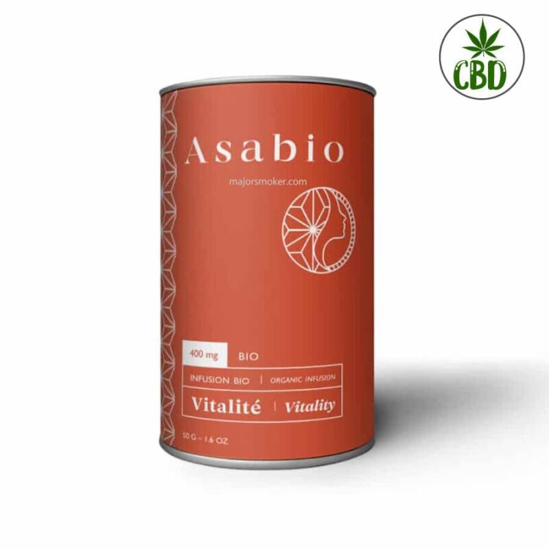 Tisane-CBD-Bio-Asabio-Vitalité-50g-400mg-CBD-MajorSmoker.com tisane cbd bio, cbd naturel, cbd légal, asabio, tisane asabio, thé au chanvre bienfaits, infusion cbd, asabio cbd infusion, tisane pour dormir, cbd pure extract, cbd tisane pas cher
