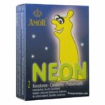 preservatif fluo, phosphorescent candom, phosphorescents glowing, preservatifs phosphorescents glowing EXS x 3, preservatifs phosphorescents, capote phosphorescente, capote fluo, preservatifs fluo, capote qui brille dans le noir, amor, neon amor, préservatif phosphorescent neon amor