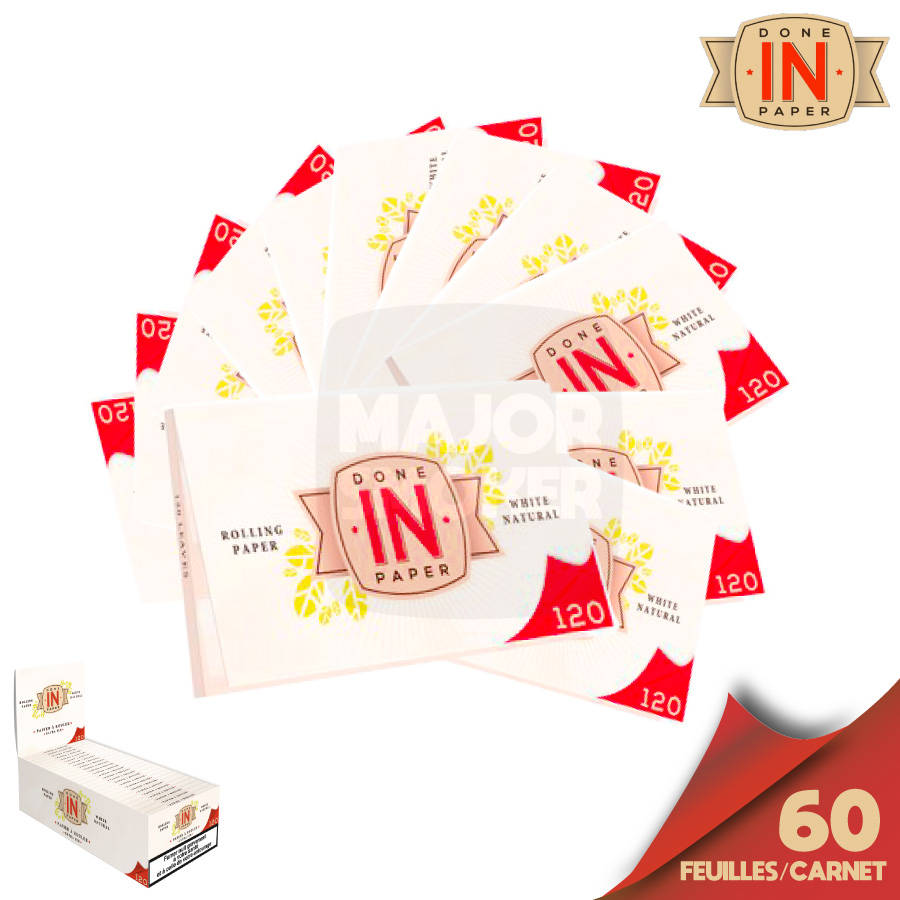 Boite de 50 Carnets de Feuilles à Rouler Slim + Filtres carton DONE IN PAPER