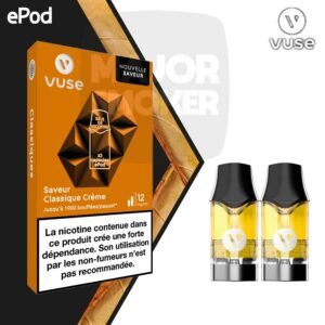 epod tabac crème, capsule epod classique crème, vuse capsule classique crème, vype classique crème, vuse capsule epod tabac crème, recharge epod classic crème, cartouche epod classique crème