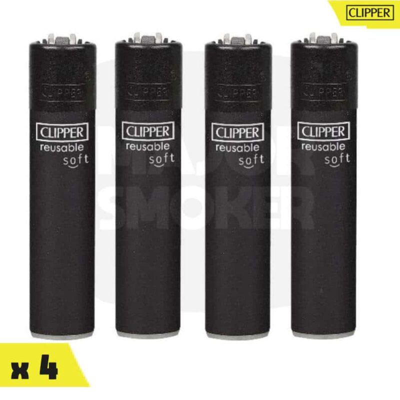 Clipper-large-Soft-Touch-Noir-x4-Pas-cher clipper briquet, briquet clipper, clipper pas cher, briquet clipper prix, clipper prix, prix clipper, clipper large soft noir, clipper soft noir