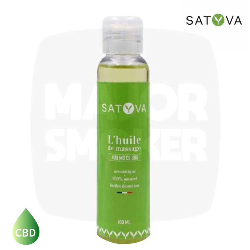 HUILE_MASSAGE-CBD_SATYVA_majorsmoker.com huile de massage cbd, huile massage cbd, huile de massage au cbd, huile cbd massage, huile de massage cbd douleur ; huile satyva, huile sativa, huile de massage satyva, huile de massage sativa,