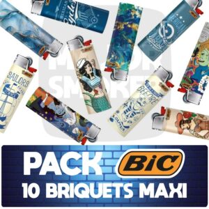 Briquets BIC Maxi Grands Pack Lot de 50 Fumeur Cigarette Allumage Gaz  Couleurs