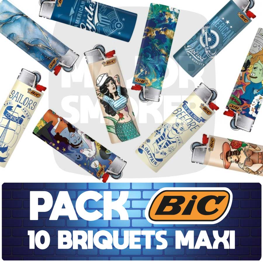 Briquet BIC, Lot de 10 Briquets Bic Maxi Décor