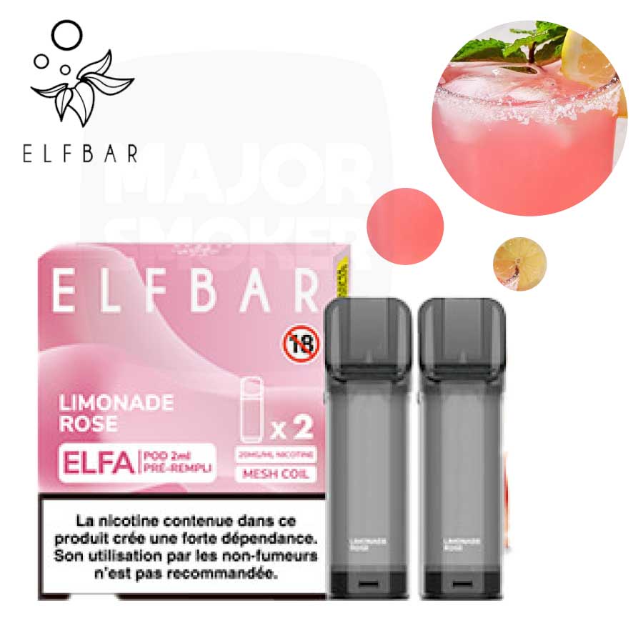 Elfa Pods Recharge, Saveur Pink Lemonade