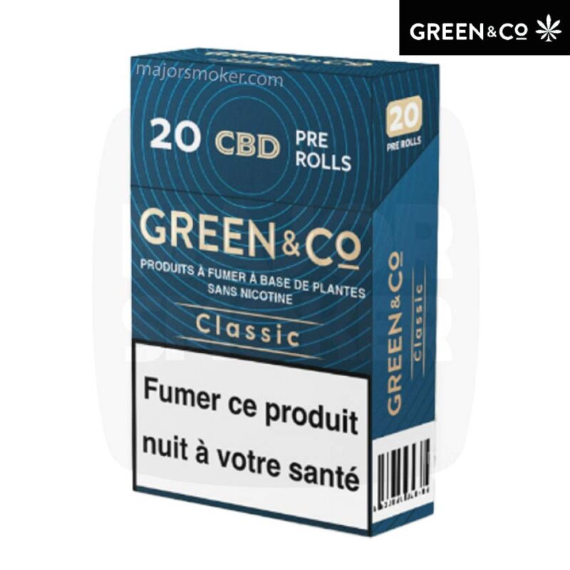 cigarettes-pré-roll-classic-green&co-majorsmoker.com clope cbd, paquet cigarette cbd, cbd cigarette, paquet cigarette cbd classic, green co canarette, green et co classic cbd, cbd cigarette green and co, green and co clope cbd,