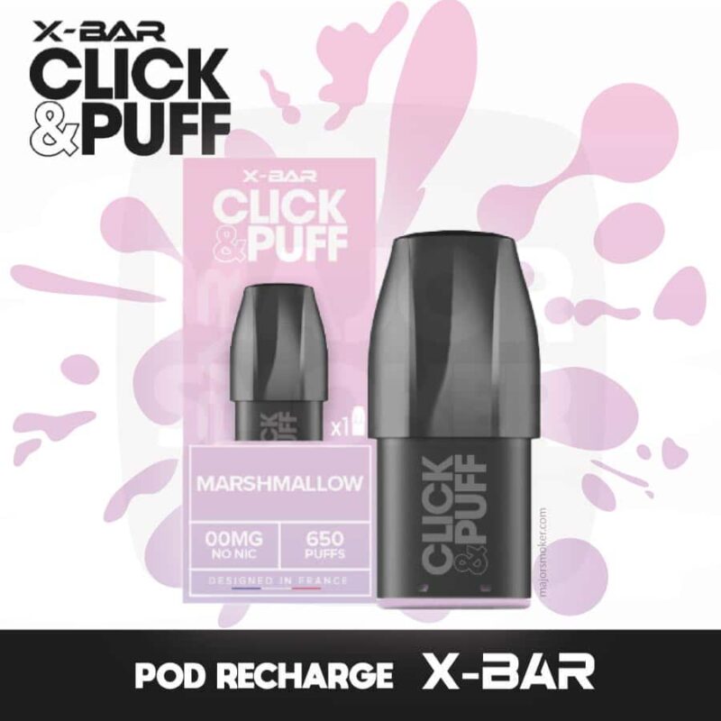 xbar-click-and-puff-marshmallow-majorsmoker.com xbar rechargeable, recharge xbar, x bar recharge, x bar click and puff, x bar boitier, boitier click and puff, boitier xbar, xbar click & charge, xbar click and charge