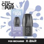 xbar-click-and-puff-framboise-bleue-majorsmoker.com x-bar click & puff saveur limonade framboise bleue,