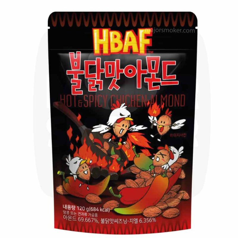 hbaf-amandes-hot-&-spicy-chicken-majorsmoker.com piment, amande hbaf, amande coree, coree sachet amande, amande sachet coree, amande hbaf spicy, amande grillee, amande grille epice, amande piment poulet, amande hbaf france, achat france amande hbaf,