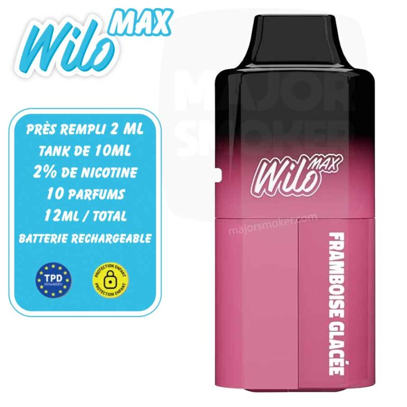 PUFF-rechargeable-wilo-max-nicotine-framboise-glacée--majorsmoker.com wilo max, wilo puff, puff wilo, puff wilo max, puff rechargeable nicotine, puff 5000 nicotine, puff 5k, 5k tafs puff, puff 5k nicotine, puff 5k avec nicotine, puff wilo 5000, wilo max 5000, wilo max puff nicotine, recharger puff wilo, wilo max prix, prix puff wilo,