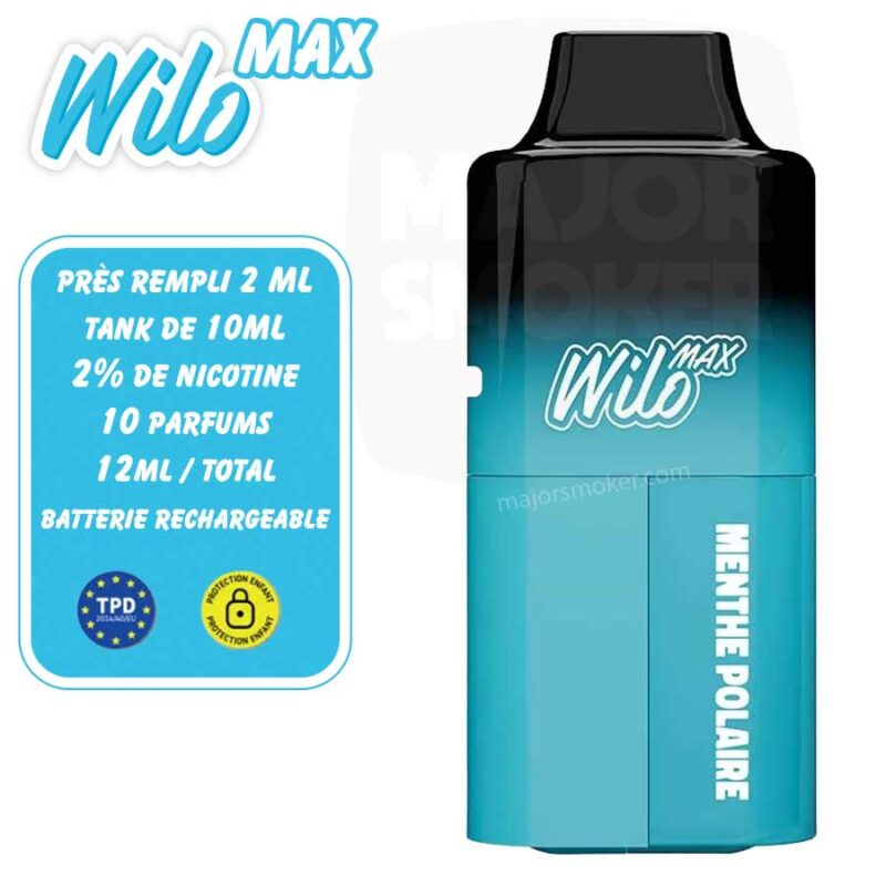 PUFF-rechargeable-wilo-max-nicotine-menthe-polaire-majorsmoker.com wilo max, wilo puff, puff wilo, puff wilo max, puff rechargeable nicotine, puff 5000 nicotine, puff 5k, 5k tafs puff, puff 5k nicotine, puff 5k avec nicotine, puff wilo 5000, wilo max 5000, wilo max puff nicotine, recharger puff wilo, wilo max prix, prix puff wilo,