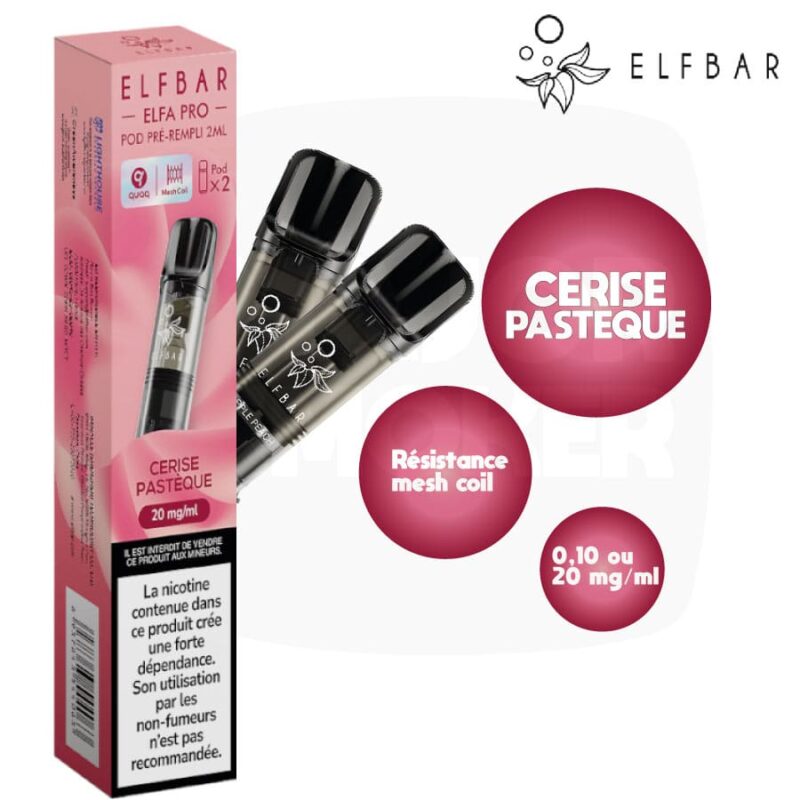 elfbar, elfa pro, pods elfa pro, pod elfabar, elf bar rechargeable, elfbar recharge, cartouche elfbar, elfbar pro, cartouche saveur Cerise Pastèque, elfbar cerise pasteque