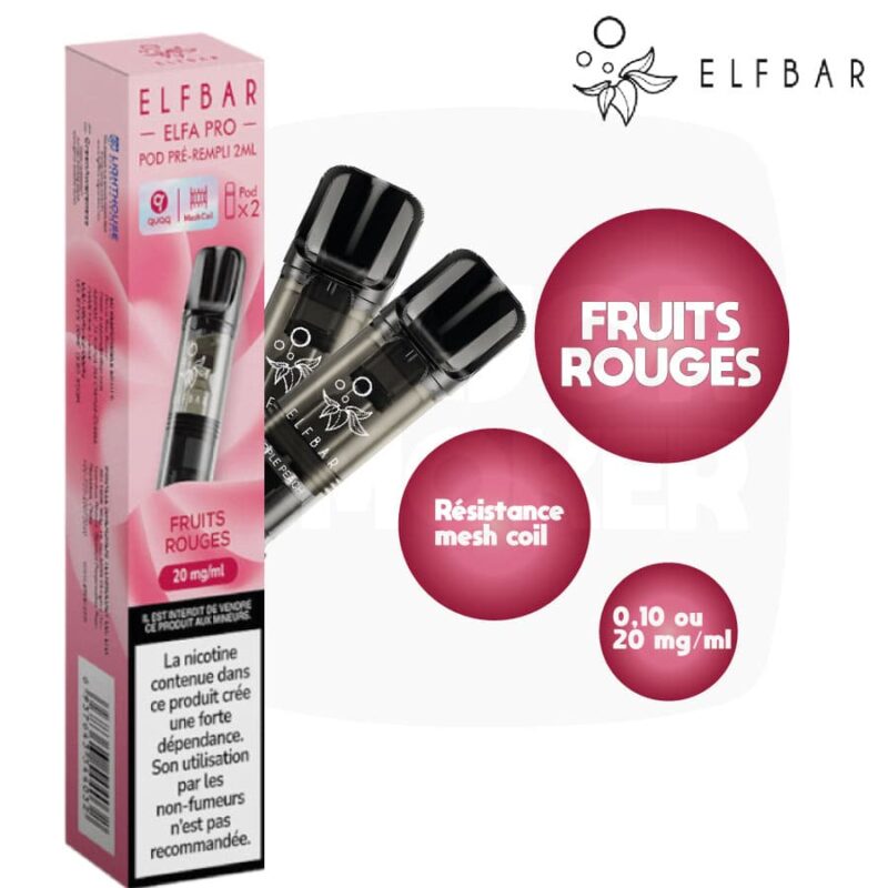 elfbar-pod-fruits-rouges-majormsoker.com elfbar, elfa pro, pods elfa pro, pod elfabar, elf bar rechargeable, elfbar recharge, cartouche elfbar, elfbar pro, cartouche saveur fruits rouges, elfbar fruits rouges