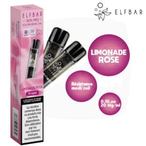 elfbar, elfa pro, pods elfa pro, pod elfabar, elf bar rechargeable, elfbar recharge, cartouche elfbar, elfbar pro, cartouche saveur Limonade Rose, elfbar Limonade Rose