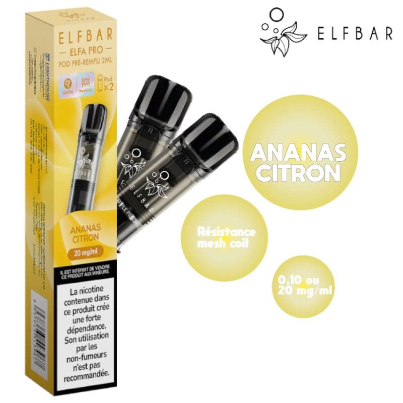 elfbar, elfa pro, pods elfa pro, pod elfabar, elf bar rechargeable, elfbar recharge, cartouche elfbar, elfbar pro, cartouche saveur ananas citron, elfbar ananas citron