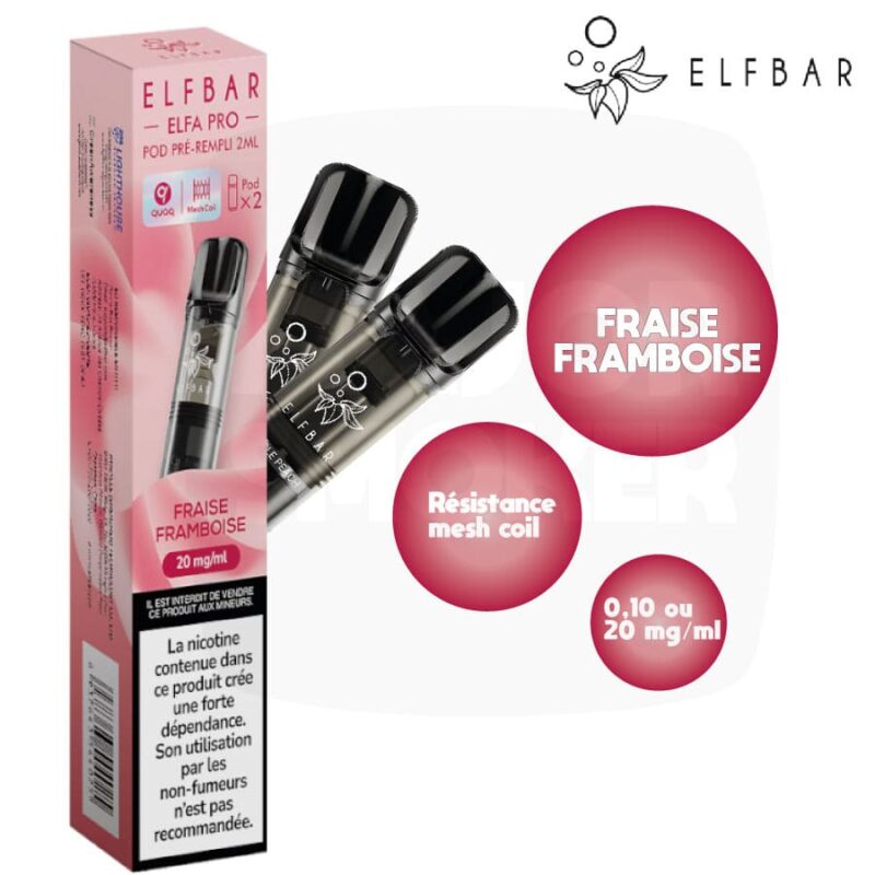 elfbar-pro-pod-fraise-framboise-majormsoker.com elfbar, elfa pro, pods elfa pro, pod elfabar, elf bar rechargeable, elfbar recharge, cartouche elfbar, elfbar pro, cartouche saveur fraise framboise, elfbar fraise framboise