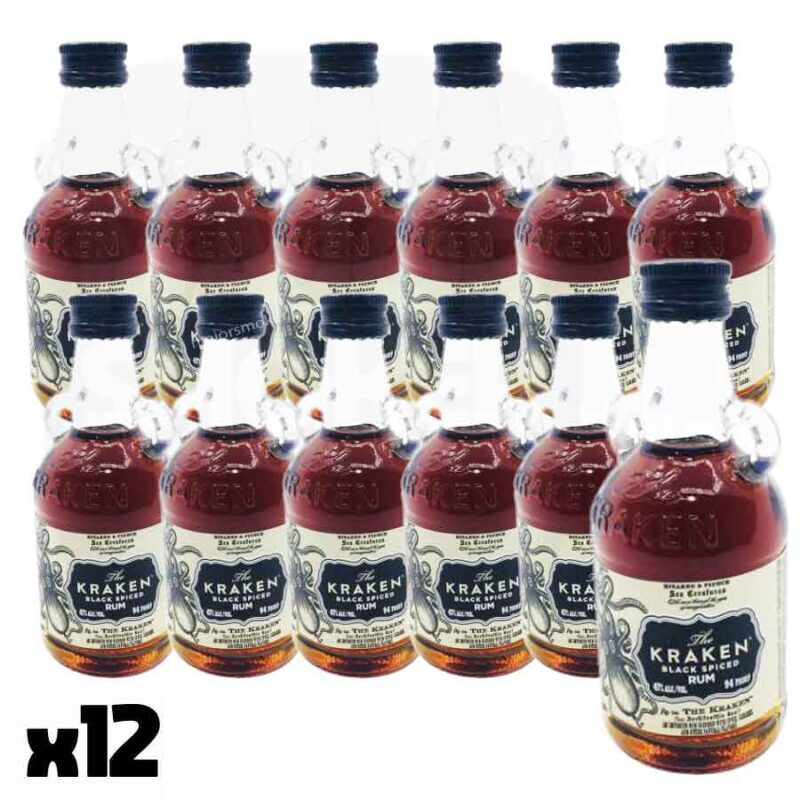 MIGNONNETTE-rum-rhum-kraken-5cl-en-gros-par-12-majorsmoker.com rhum miniature, bouteille miniature, mignonette, mignonnette, mignonette alcool, mignonette rhum, rhum bouteille mini, mini bouteille rhum, mini bouteille mariage, mini alcool, mini alcol, rhum mignonette,