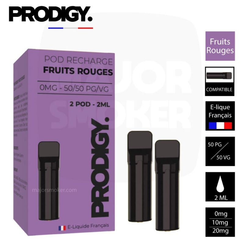 Pod-x2-prodigy-compatible-elfbar-Pitaya-Fruits-Rouges-majorsmoker Prodigy fruit rouge, Recharge prodigy fruits rouges, Pod prodigy fruits rouges, , Prodigy vape, Capsule prodigy , Pods préremplis prodigy