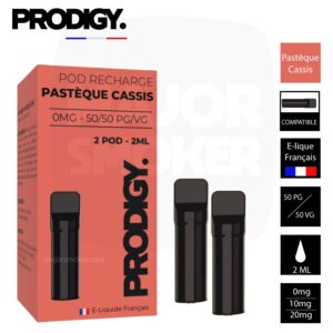 Prodigy pastèque, Recharge prodigy cassis, Pod prodigy pastèque cassis, Prodigy vape, Capsule prodigy, Pods préremplis prodigy