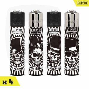 clipper skull, clippe rnoir et blanc, clipper party skull, clipper briquet, briquet clipper, briquet clipper pas cher