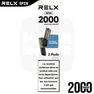 RELX Spin Pod Myrtille framboise, Pod Spin RELX Myrtille, recharge spin relx Myrtille, relx 4 en 1, Pod RELX 4 en 1, Pod 4 en 1 Spin, Puff rechargheable RELX Spin pod