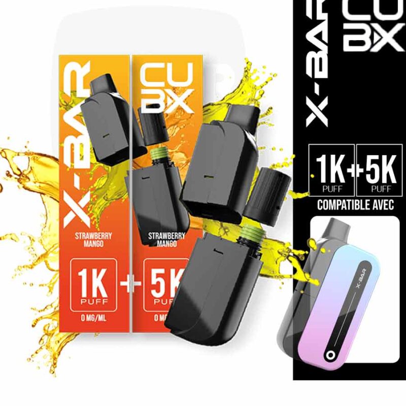 x-bar, cub-x, cub-x fraise mangue, fraise mangue cub-x, cub-x x-bar, x-bar recharge