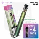 elfbar-elfa-pro-400-Edition-verte-majorsmoker.com elfbar, elfbar recharge, elbar elfa pro, elfa 4000, elfbar elfa 4000, pod elfbar, recharge elfbar, passion kiwi goyave, pomme peche