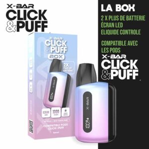 click & puff, click and puff box sunset, batterie click & puff box de x-bar, click & puff box, recharges click & puff, batterie click & puff, batterie click & puff box